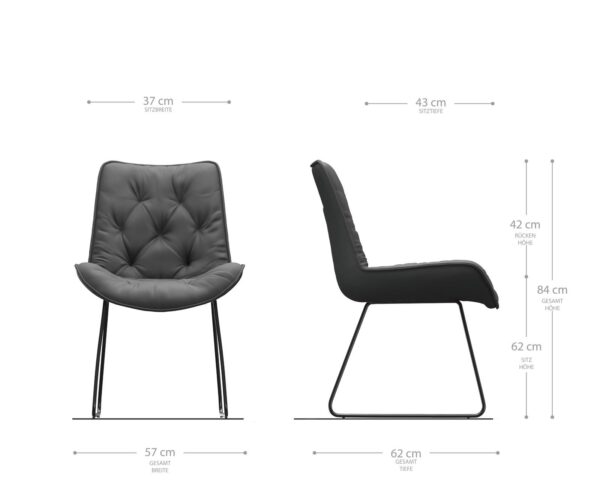 Jedálenská stolička Taimi-Flex taupe vintage s rámom na klzákoch z nehrdzavejúcej ocele - Image 6