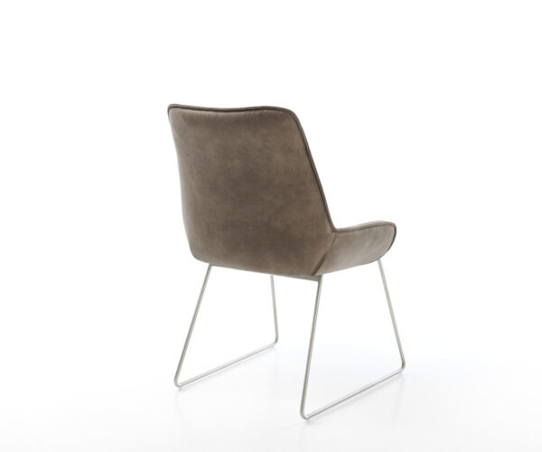 Jedálenská stolička Taimi-Flex taupe vintage s rámom na klzákoch z nehrdzavejúcej ocele - Image 5