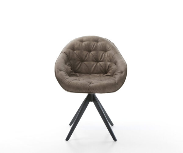 Jedálenská stolička Gaio-Flex taupe vintage krížový rám uhlový čierny - Image 2
