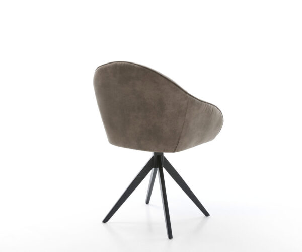 Jedálenská stolička Gaio-Flex taupe vintage krížový rám uhlový čierny - Image 5