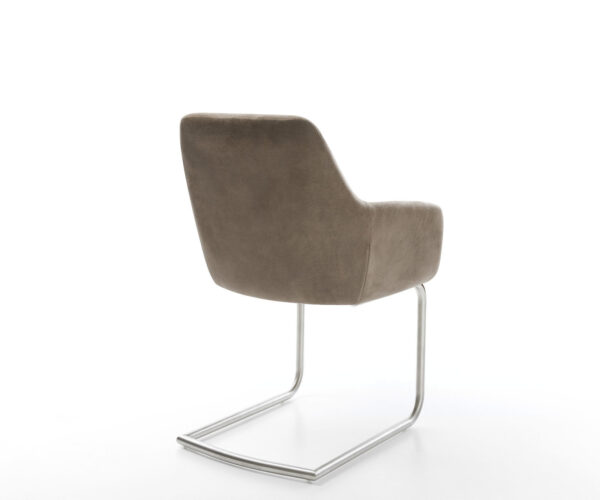 Jedálenská stolička Pejo-Flex taupe vintage konzolová okrúhla nerezová oceľ - Image 5