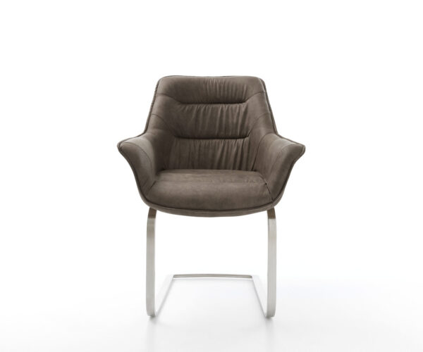 Jedálenská stolička Kaira-Flex taupe vintage konzolové ploché nerezové oceľové - Image 2