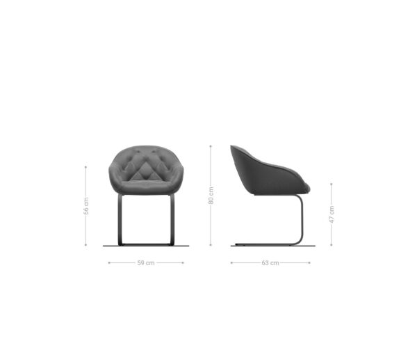 Jedálenská stolička Gaio-Flex taupe vintage konzolové kreslo s matnou čiernou úpravou - Image 6