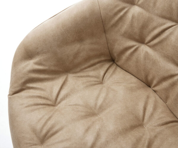 Jedálenská stolička Gaio-Flex mikrovlákno béžová vintage 4-nohá zúžená čierna - Image 4