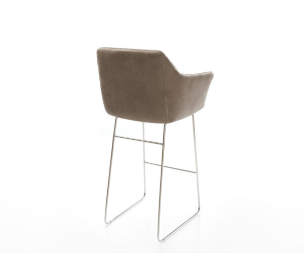Barová stolička Yulo-Flex vintage taupe tenká podstava nerezová oceľ - Image 5