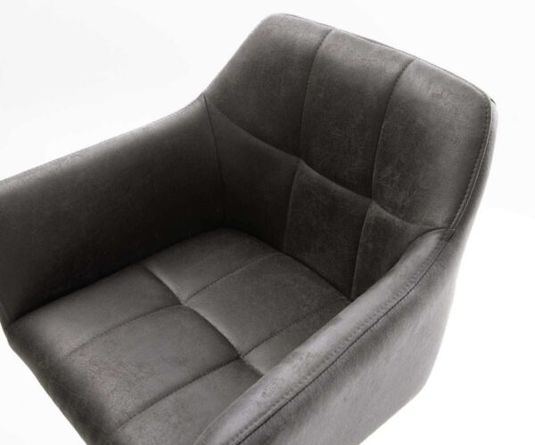 Barová stolička Yulo-Flex vintage antracit konzolová s plochým nerezovým rámom - Image 4