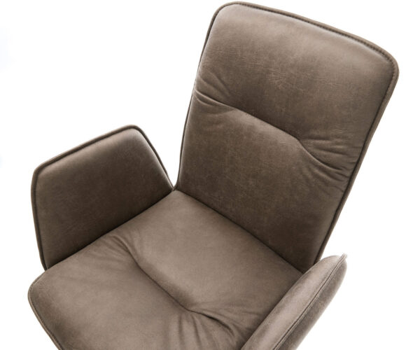 Otočná stolička Vinja-Flex taupe vintage krížová základňa zúžená z nerezovej ocele - Image 4