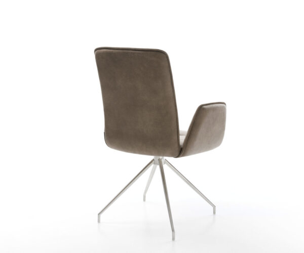 Otočná stolička Vinja-Flex taupe vintage krížová základňa zúžená z nerezovej ocele - Image 5