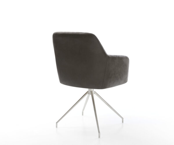 Jedálenská stolička Greg-Flex antracit vintage krížový rám z brúseného nerezového ocele so zúženými nohami - Image 5