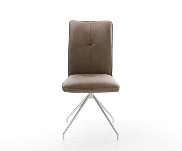Jedálenská stolička Maddy-Flex taupe vintage krížový rám zúžený nehrdzavejúca oceľ - Image 2