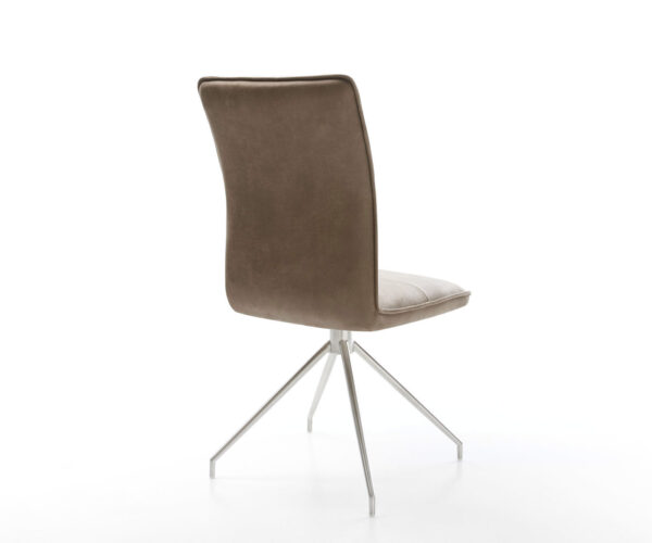 Jedálenská stolička Maddy-Flex taupe vintage krížový rám zúžený nehrdzavejúca oceľ - Image 5