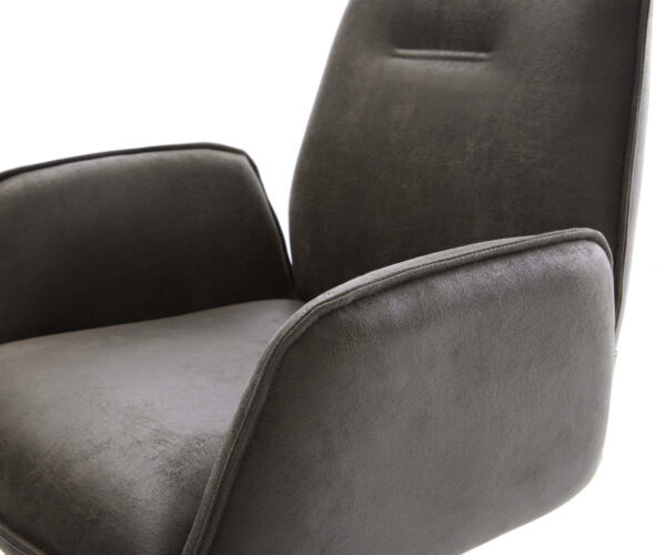 Jedálenská stolička Zoa-Flex antracit vintage krížový rám zúžený čierny - Image 4