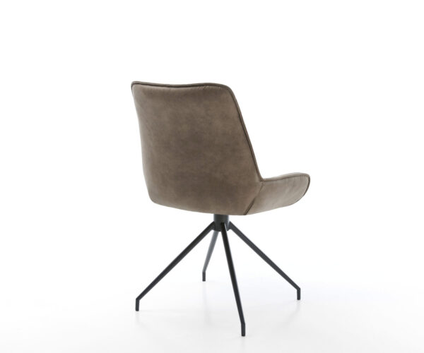 Jedálenská stolička Taimi-Flex mikrovlákno taupe vintage krížová podstava zúžená čierna - Image 5