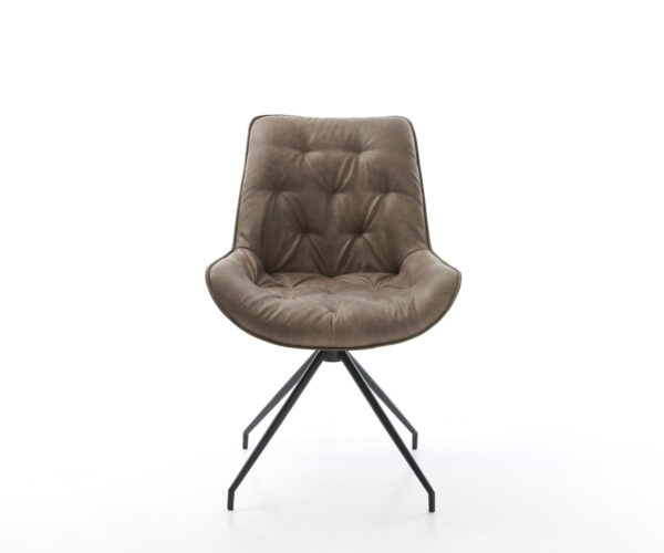 Jedálenská stolička Taimi-Flex mikrovlákno taupe vintage krížová podstava zúžená čierna - Image 2
