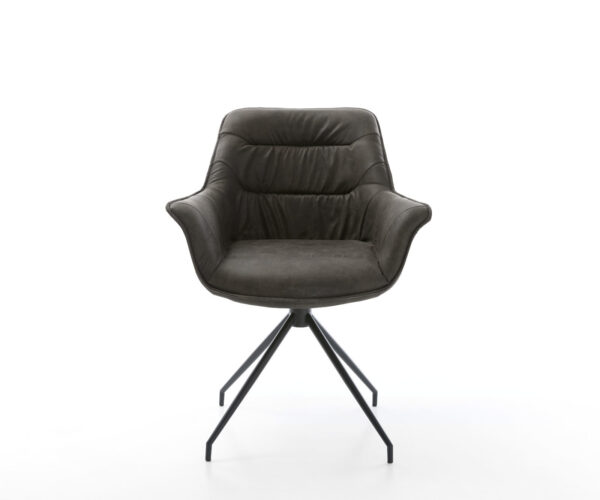 Jedálenská stolička Kaira-Flex antracit vintage krížová podnož zúžená čierna - Image 2