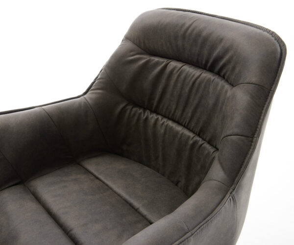 Jedálenská stolička Kaira-Flex antracit vintage krížová podnož zúžená čierna - Image 4