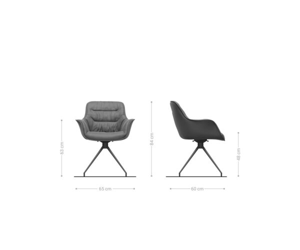 Jedálenská stolička Kaira-Flex antracit vintage krížová podnož zúžená čierna - Image 6