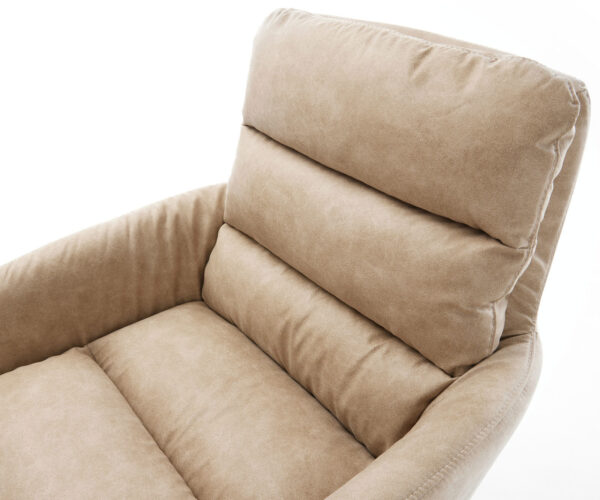 Jedálenská stolička Abelia-Flex s opierkami béžová vintage, 4-nohá zúžená z nehrdzavejúcej ocele - Image 4