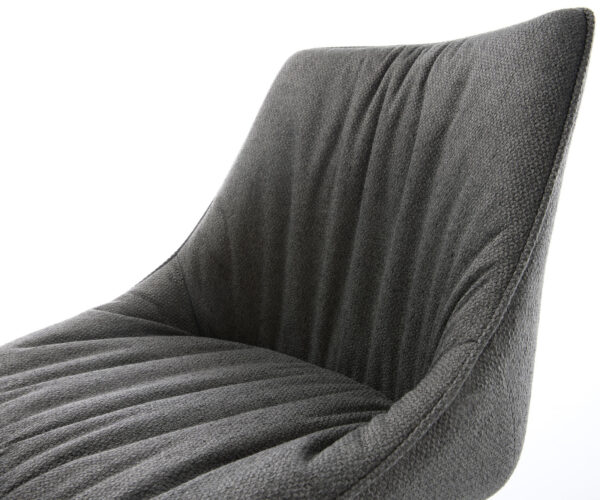 Jedálenská stolička Elda-Flex textilný materiál antracitový, 4-nohá zúžená čierna - Image 4