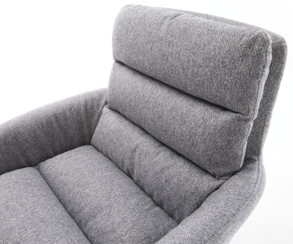 Jedálenská stolička Abelia-Flex s podrúčkami svetlosivá štruktúrovaná látka uhlový drevený rám - Image 4