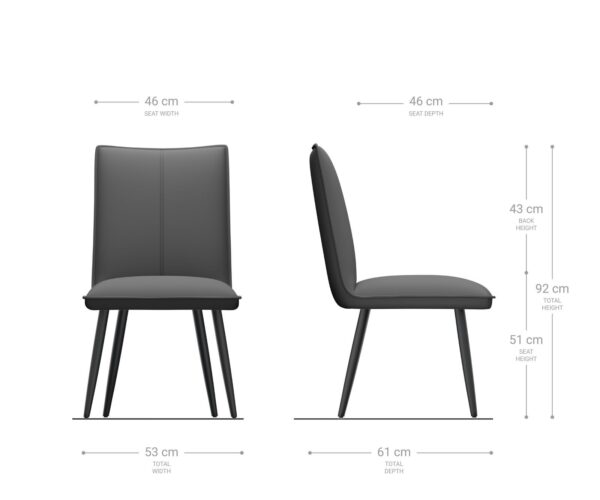 Jedálenská stolička Lelio-Flex 4 nohy zúžené nerezové oceľové zamatovo sivé - Image 6