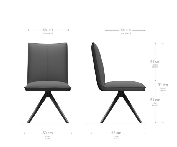 Jedálenská stolička Lelio-Flex krížový rám široké čierne mikrovlákno taupe otočné o 360° - Image 6