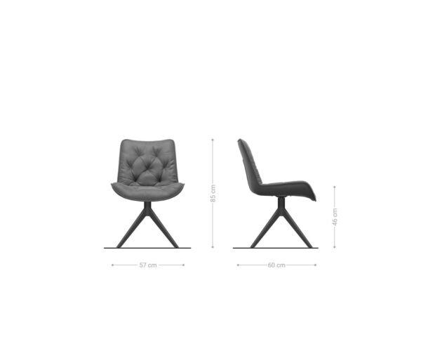 Jedálenská stolička Taimi-Flex krížový rám široký čierny mikrovlákno sivý otočný o 360° - Image 6
