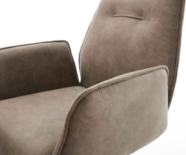 Jedálenská stolička Zoa-Flex krížový rám široký čierny mikrovlákno taupe otočný o 360° - Image 4