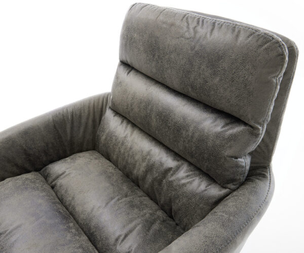 Jedálenská stolička Abelia-Flex s podrúčkami, krížový rám, široké, nerezová oceľ, mikrovlákno, sivé, otočné o 360° - Image 4