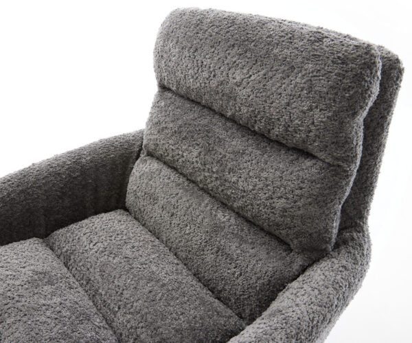 Jedálenská stolička Abelia-Flex krížová konštrukcia zúžená čierna, bouclé sivá - Image 4