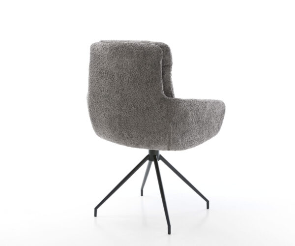 Jedálenská stolička Abelia-Flex krížová konštrukcia zúžená čierna, bouclé sivá - Image 5