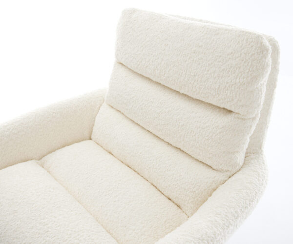 Jedálenská stolička Abelia-Flex krížová konštrukcia zúžená čierna, biely bouclé - Image 4