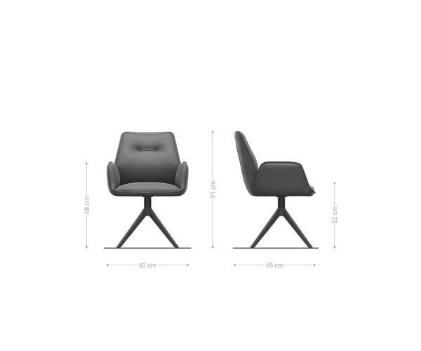 Jedálenská stolička Zoa-Flex krížový rám široký nerezová oceľ bouclé biela otočné o 360° - Image 6