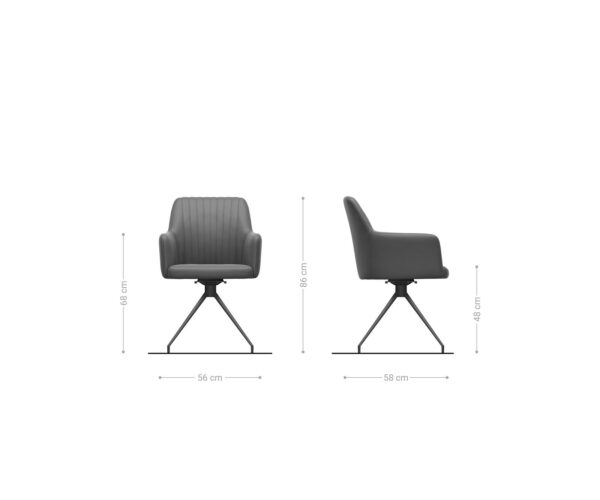 Jedálenská stolička Greg-Flex krížový rám zúžený čierny kord béžový, otočný o 180° - Image 6
