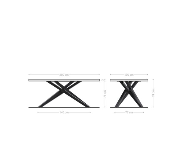 Jedálenský stôl Edge 200x100 cm lodný tvar prírodný dub švajčiarsky - Image 8