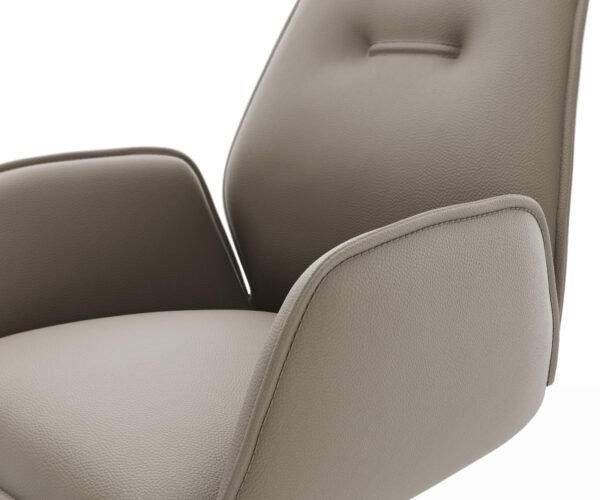 Jedálenská stolička Zoa-Flex drevený rám, lemované pravou kožou taupe, otočné o 180° - Image 4