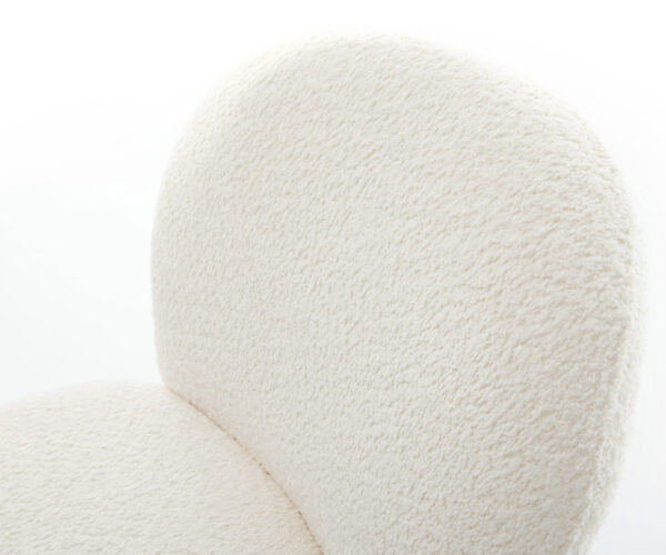 Jedálenská stolička Nube-Flex krížová základňa z nehrdzavejúcej ocele, biely bouclé - Image 4