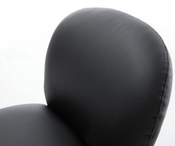 Jedálenská stolička Nube-Flex krížová konštrukcia zúžený kov čierna pravá koža čierna 180° otočný jadro s vreckovými pružinami - Image 4