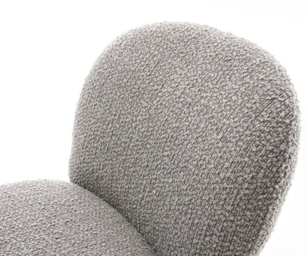 Jedálenská stolička Nube-Flex krížový rám široký kov čierny bouclé striebornošedý 180° otočný jadro s vreckovými pružinami - Image 4