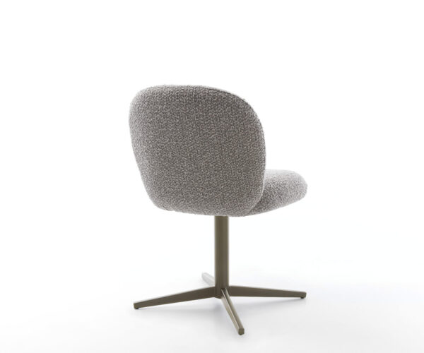 Jedálenská stolička Nube-Flex krížový podstavec kovový efekt - titánové bouclé striebornošedé - Image 5