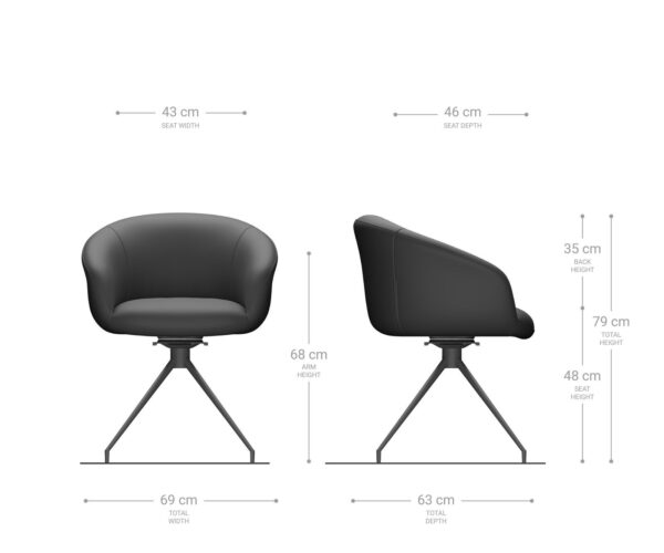 Jedálenská stolička Vinka-Flex s podrúčkami, krížová konštrukcia, zúžený rám z nehrdzavejúcej ocele, kombinované materiály, taupe, otočné o 180°, jadro s taštičkovými pružinami - Image 6