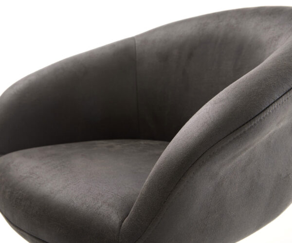 Jedálenská stolička Vinka-Flex 4 nohy kužeľovité kovové čierne mikrovlákno antracit vintage jadro s vreckovými pružinami - Image 4