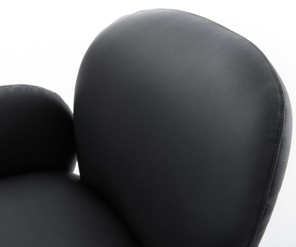 Jedálenská stolička Nube-Flex 4 nohy zúžené nerezová oceľ pravá koža čierna jadro s taštičkovými pružinami - Image 4
