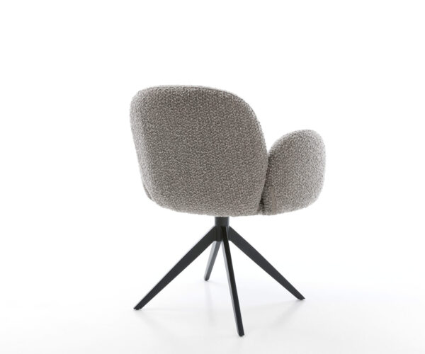 Otočné kreslo Nube-Flex s podrúčkami krížová podstava široká kovová čierna bouclé strieborná sivá 180° vreckové pružiny - Image 5