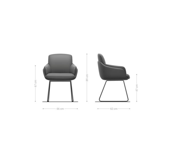 Jedálenská stolička Luan-Flex s podrúčkami, kĺzavý rám, nerezová oceľ, materiálová kombinácia, taupe - Image 5