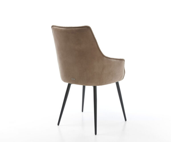 Jedálenská stolička Alja-Flex 4 nohy kužeľovité kovové čierne, kombinované materiály, taupe, jadro s vreckovými pružinami - Image 5