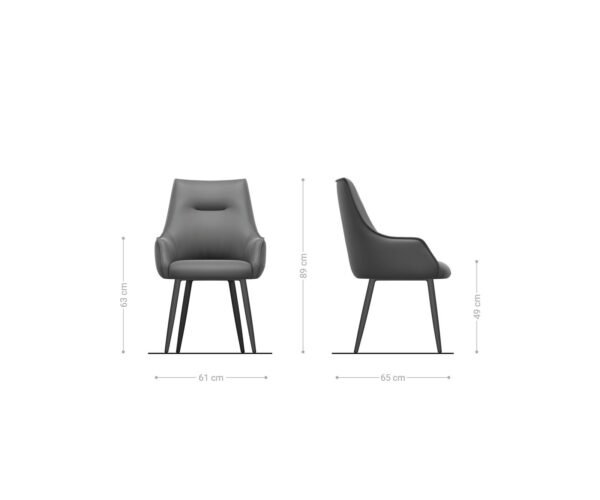 Jedálenská stolička Alja-Flex 4 nohy kužeľovité kovové čierne, kombinované materiály, taupe, jadro s vreckovými pružinami - Image 6