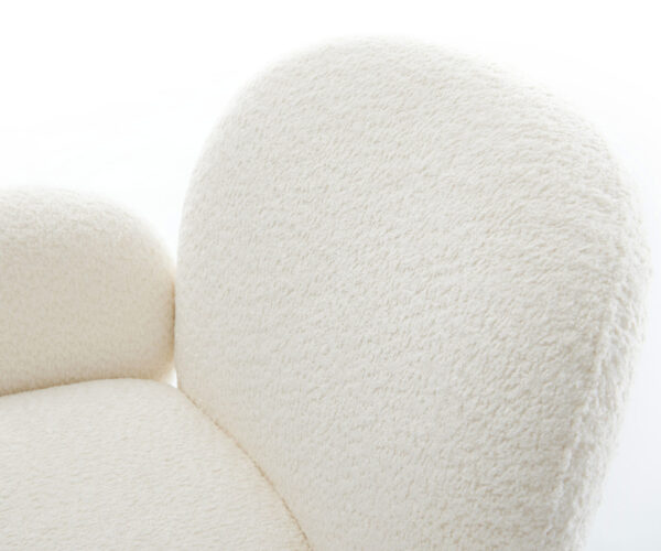 Jedálenská stolička Nube-Flex s podrúčkami, konzolová konštrukcia, okrúhly kov, čierny, biely bouclé, jadro s vreckovými pružinami - Image 4