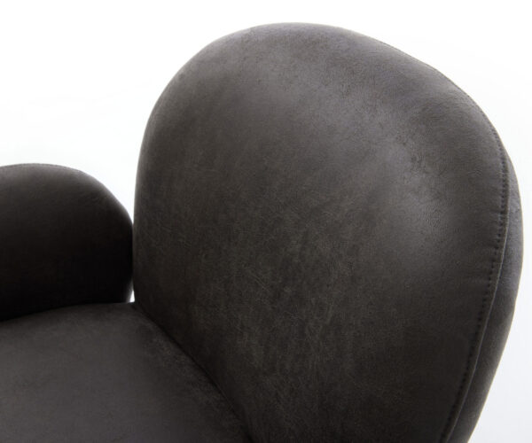 Jedálenská stolička Nube-Flex s područkami, konzolový rám, okrúhly kov, čierny, mikrovlákno, antracit, vintage, jadro s vreckovými pružinami - Image 4