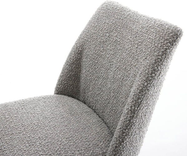 Jedálenská stolička Elso-Flex krížová konštrukcia široká kovový efekt titanový bouclé striebornošedý - Image 4